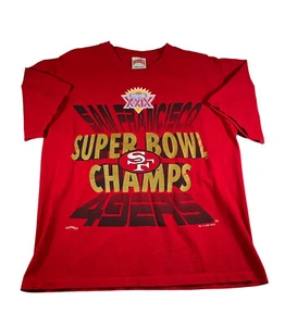 Vtg 90s San Francisco 49ers Shirt 1995 Super Bowl Champions L Fits M Nutmeg NFL - Picture 1 of 16
