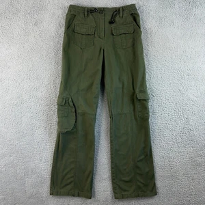 John Galt Pants Women One Size Green Kim Cargo Adjustable Waist Low Rise Relaxed - Picture 1 of 11