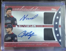 2018 Topps Alex Bregman, Jose Altuve￼ Red Dual Auto Duel All-Star Patch  /10￼