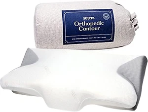 - Dream Deep Contour Memory Foam Pillow, Orthopedic Cervical Support for Neck, S - Picture 1 of 8