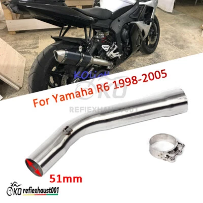 Tubo de conexión para Yamaha YZF-R6 R6s 1998-2005 escape de motocicleta puntas de enlace medio Foto 1 de 4