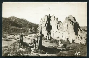 Aereo Veduta del Giardino degli Dei Colorado co vera foto cartolina RPPC - Foto 1 di 2