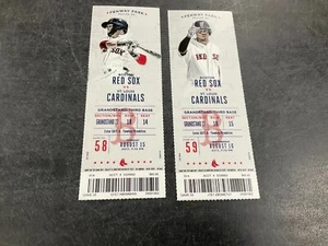 BOSTON RED SOX 2017 TICKET STUB 8/15/17-8/16/17 VS CARDINALS - Picture 1 of 3