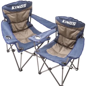 2x Adventure Kings Throne Outdoor Camping Chair 300kg Thick Padding + Carry Bag - Picture 1 of 9