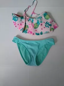 Arizona Jeans 2 Pezzi Costume da Bagno Bambina Junior Piccolo Bikini Blu/Floreale - Foto 1 di 5