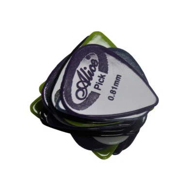 100Pcs Alice 0.81mm Anti-slip Nylon Guitar Picks Plectrums Mixed Colors AP-G - Image 1 of 4