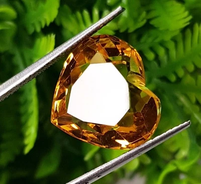 Yellow Citrine Shape Heart Cut Faceted Loose Gemstone Jewelry 15x16x9mm 15CT - Image 1 of 4