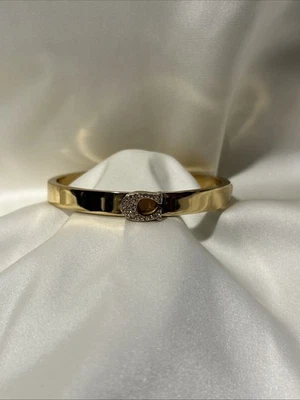 Coach Signature Hinged Bangle Bracket Gold - Image 1 of 4