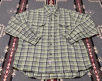 Rusty Button Down Shirt Mens XL Relaxed Fit Long Sleeve Plaid Cotton Green T37 - Image 1 of 4