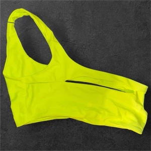 Zaful Bikini Oberteil Cut Out One Shoulder Badeanzug Gr. S hell limettengrün - Bild 1 von 3