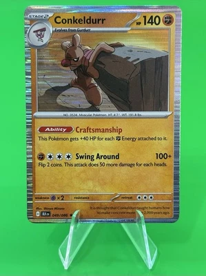 Pokemon Conkeldurr Scarlet & Violet Black Bolt Holo Rare 049/086 NM!! - Image 1 of 3