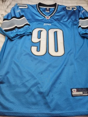 Camiseta deportiva Detriot Lions para hombre talla 56 azul Reebok de colección Ndamukong Suh cosida #90  Foto 1 de 4
