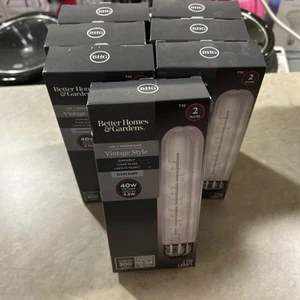 7 packs, Better Homes & Gardens LED Tube Vintage Bulb 2-Pk T10 40W Daylight - Picture 1 of 8