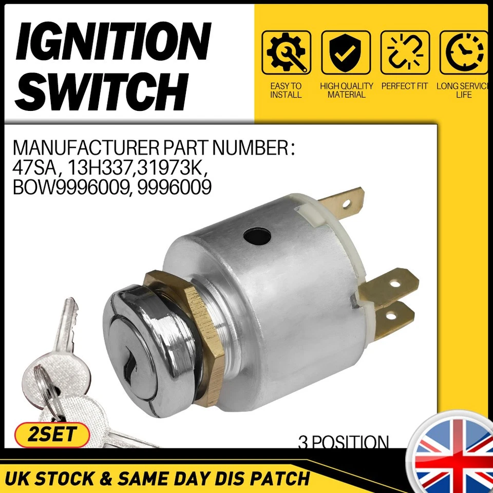 2x Ignition Switch With 2 Keys 31973 47SA 13H337 For NEW 31973 47SA 3 POSITION - Image 1 of 4