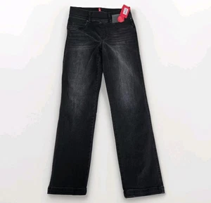 Spanx Vintage Black Straight Leg Shaping Jeans Women's Size Small Mid Rise - Picture 1 of 20