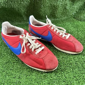 Nike Classic Cortez Red Blue White Nylon Shoes Sneakers 488291-604 Size 12 - Picture 1 of 6