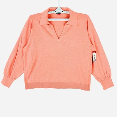 Nuevo con etiquetas Suéter Vince Camuto Para Mujer Ocean Coral Ligero Cuello Talla XL Foto 1 de 4