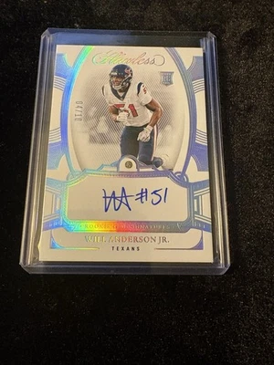 2023 Flawless Will Anderson Jr.  Diamond Rookie Auto 04/10!!! - Image 1 of 2