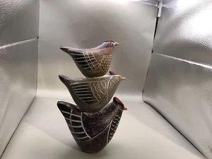 Stack Of 3 Rustic Birds Outdoor/indoor 9” Tall - Picture 1 of 9