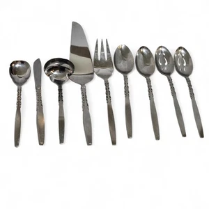 International Lyon Edelstahl ALHAMBRA 9-teiliges Servierset Schöpfkelle Gabel Löffel - Bild 1 von 7