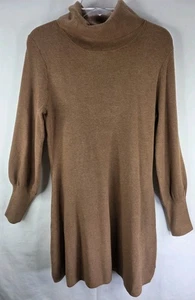 Tahari Pulloverkleid Damen M Pulli Rollkragen Knielang Braun  - Bild 1 von 7