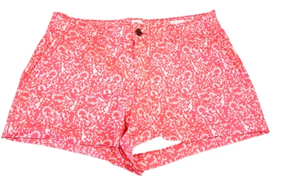 Pantalones Cortos GAP Para Mujer 8 Entrepierna 3" Bolsillos Elastizados Coral Blanco Geométrico Foto 1 de 4