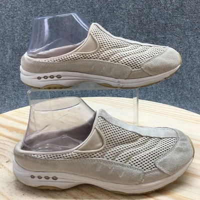 Easy Spirit Shoes Womens 8.5 Travel Time Mule Gray Leather Casual Comfort Flats - Image 1 of 4