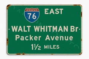 Philadelphia Walt Whitman Bridge Aluminum Highway Metal Sign - Picture 1 of 1