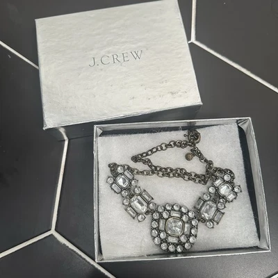 J. Collar de diamantes y cristal de latón Crew vintage con caja Foto 1 de 4