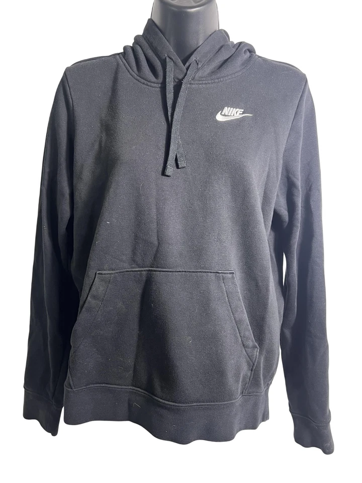 Nike Sudadera con Capucha Mujer XS Negro Pullover Swoosh Logo Canguro Bolsillo Foto 1 de 4
