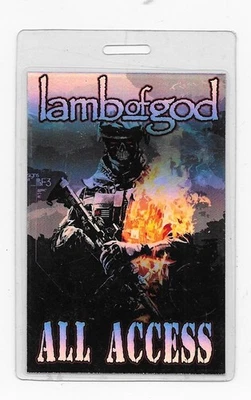 LAMB OF GOD 1996 WINTER TOUR CONCERT ALL ACCESS LAMINATED BACKSTAGE PASS - Image 1 of 2