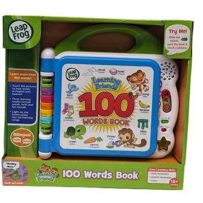 Leap Frog Learning Friends 100 Words Electronic Kids Book New English & Spanish - Image 1 of 2