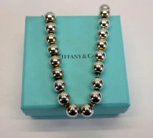 💥TIFFANY & CO. 925 10mm PLATA ESTERLINA BOLA Pulsera con Cuentas 8" HARDWARE💥 - Imagen 1 de 14