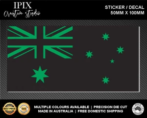 AUSTRALIAN FLAG DECAL GREEN INSERT | STICKER | 100mm x 50mm | CUSTOM | EMERGENCY - Picture 1 of 1