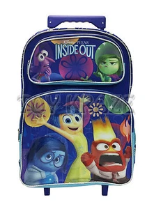 INSIDE OUT ROLLING BACKPACK! BLUE LARGE BOYS ROLLER SCHOOL 16" NWT - Picture 1 of 3