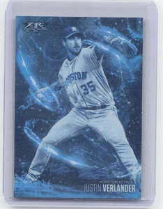 2018 Topps Fire #FT-11 Justin Verlander Flamethrowers Blue Chip - Picture 1 of 2
