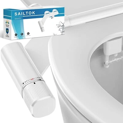 MUJIUSHI Bidet Attachment Ultra Slim For Toilet Seat With Dual Cleaning Nozzle. White