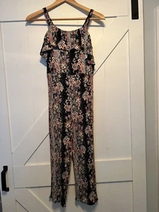 Art Class Floral Print Sleeveless Jumpsuit Kids Size 10/12 - Picture 1 of 7