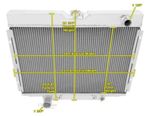 2 Row All Aluminum CA Radiator For 67-70 Mustang/Cougar 24" Core - Imagen 1 de 7