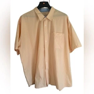 Cutter & Buck Men's Button Down Pale Orange White Pincheck Short Sleeve 5XB/5TG - Picture 1 of 10