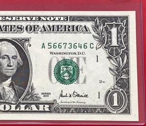 2001 $1 Dollar Bill FRN, ( BOSTON A ) Block A-C UNCIRCULATED BANKNOTE. - Picture 1 of 3