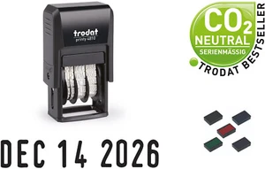 Trodat 4810 fecha impresa, mini sello de fecha de encuadernación automática, 4 mm, 5 colores - Imagen 1 de 6