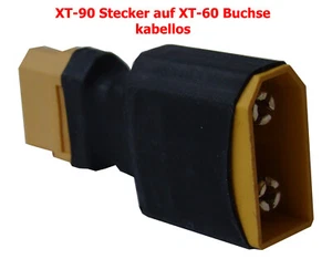 1 Stück - Adapterstecker XT-90 Stecker auf XT-60 Buchse kabellos - Bild 1 von 3