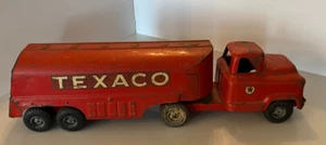 1950s Vintage Buddy L Red Metal Texaco Gas Station Tanker Truck - Picture 1 of 11