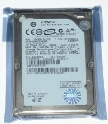 Hitachi 320GB 5400RPM 5K500.B-320 HTS545032B9A300 2.5" SATA HDD MLC DA2959 - Image 1 of 4