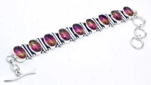 Ametrine Gemstone 925 Sterling Silver Handmade Jewelry Bracelet Size-7-8 - Picture 1 of 7