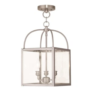 Livex Lighting Milford Outdoor Hanging Lanterns, Brushed Nickel - 4037-91 - Picture 1 of 1