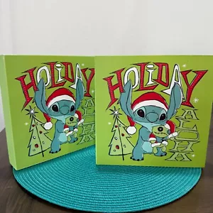Lot of 2- Disney's Adorable STITCH Holiday Aloha Wood Wallhanging 8" x 8" Square - Picture 1 of 6