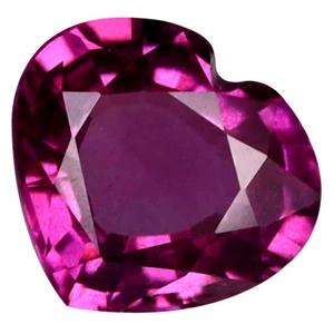 1.26 ct Exquisite Heart Cut (7 x 7 mm) Tanzania Purplish Pink Rhodolite Garnet - Picture 1 of 1