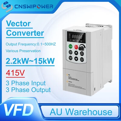 VFD Variable Frequency Drive 2.2/5.5/11KW VFD 3 Phase Converter 380V 3PH 400V - image 1 of 4